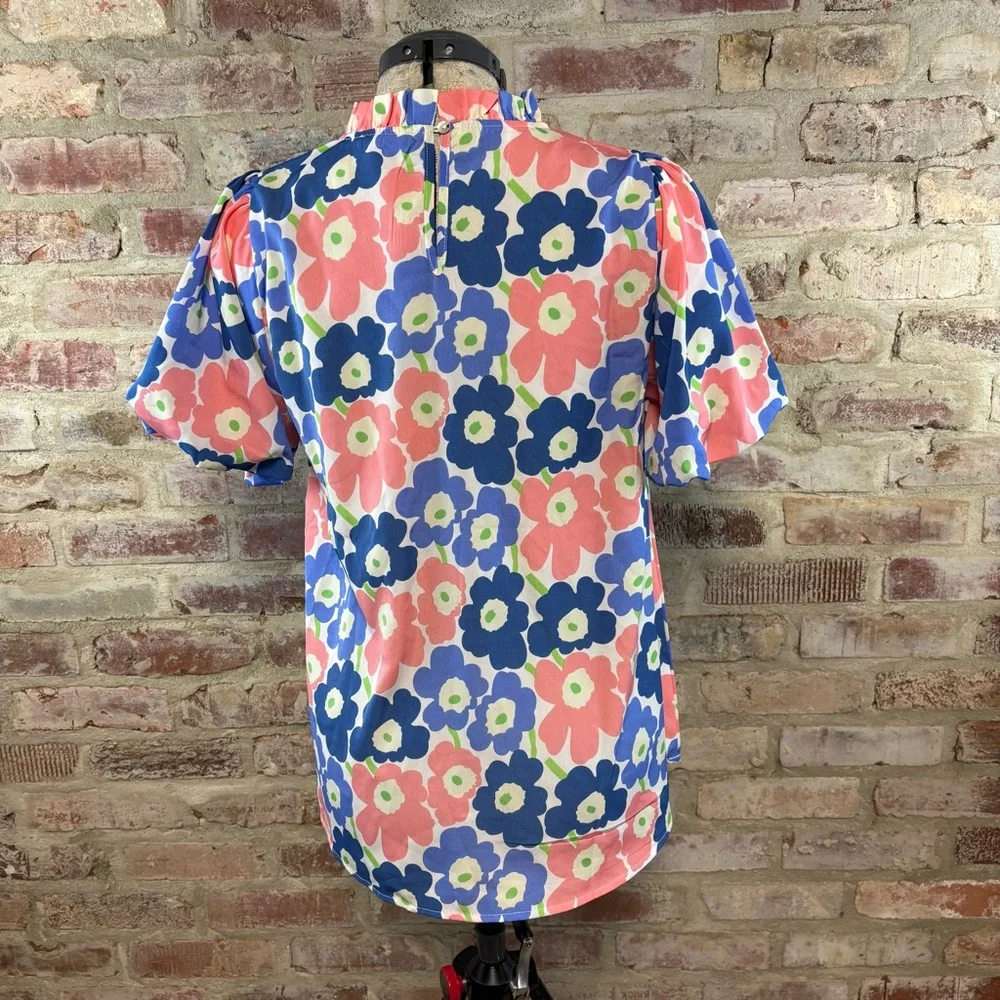 Jodifl floral high neckline blouse small - Picture 4 of 6